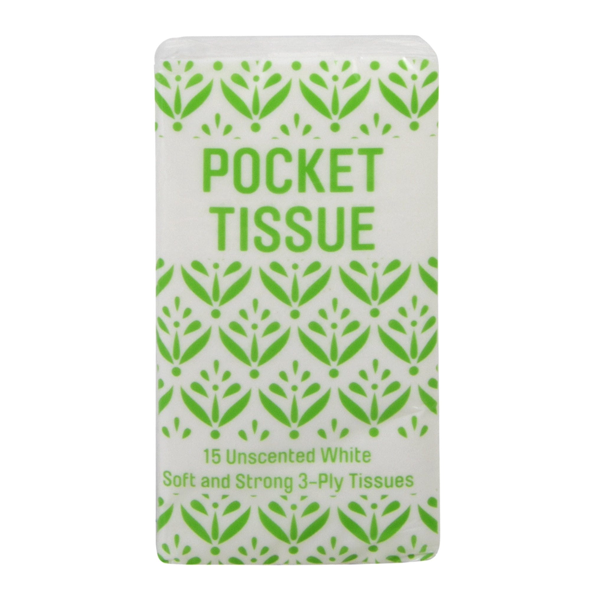 100 Pack 4.5”L Unscented White Pocket Tissues (15 Tissues per Pack) 1,500 Tissues Total for Handbag, Coat Pocket, Commute & Travel