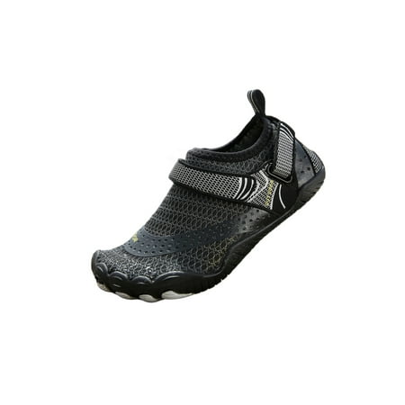 

SIMANLAN Womens Mens Aqua Socks Quick Dry Beach Shoe Barefoot Water Shoes Swim Breathable Flats Summer Slip On Black Style B 7