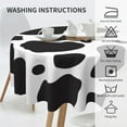 thumbnail image 4 of Cow Tablecloth Round Table Cloths 60 Inch Wrinkle Resistant Picnic Table Covers Washable Polyester for Holiday Kitchen Party Picnic -Black, 4 of 6