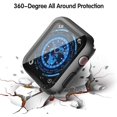 thumbnail image 3 of 2 Pack Case with Tempered Glass Screen Protector for Apple Watch Series 7 41mm,HD Slim Hard PC Protective Cover for iWatch 7 41mm Accessories,Black+Clear, 3 of 5