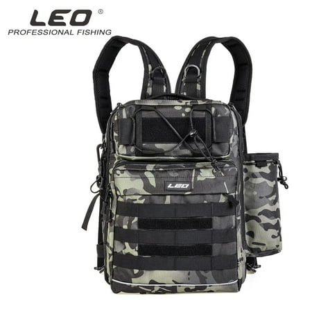 LEO Fishing Tackle Bag Fishing Lure Bait Chest Pack Shoulder Backpack Waterproof Outdoor Hunting Camping Fishing Sling&Backpack