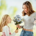 thumbnail image 5 of FENGGHAO Artificial Peony Bouquet Blue Silk Flowers Realistic Faux Peonies for Wedding Centerpiece Home Decor Mothers Day Gift, 5 of 5