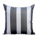 thumbnail image 1 of Funda de almohada gris con rayas modernas, 30 x 30 cm (12 x 12 pulgadas), de piel sintética, con rayas de cuero y bloques de color plateados alternados., 1 of 4