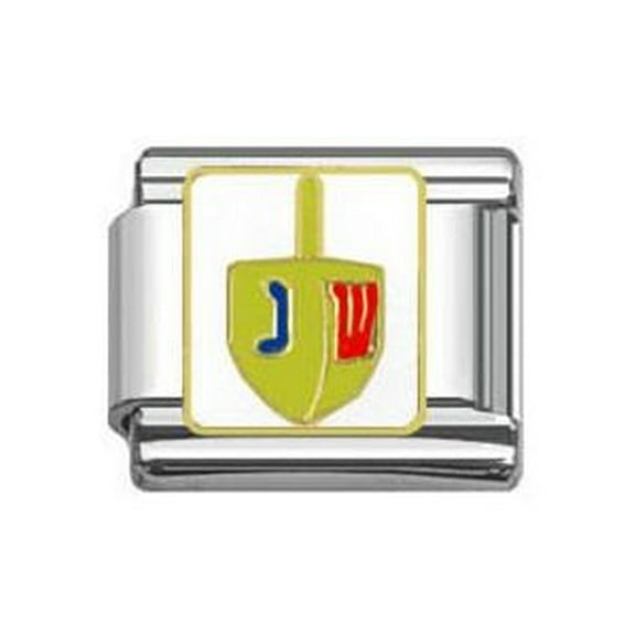hanukkah Dreidel-Spinning Italian Link Bracelet Charm