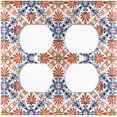 thumbnail image 3 of Metal Light Switch Plate Cover Red Blue Fancy Tile Pattern TIL014, 3 of 13