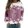 thumbnail image 1 of Kcodviy Sweat à Capuche de Noël Décontracté pour Femmes, Imprimé de Noël, Col Rond, Manches Longues, 1 of 4