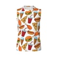 thumbnail image 6 of Lsque Hot Dog Burger Print Men's Cotton Blend Sleeveless Muscle Shirts (S-3XL)- Moisture Wicking, Odor Protection, UPF 30+,, 6 of 8