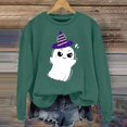 thumbnail image 2 of NMMUED Chandail d'Halloween pour Femmes, Chandails à Col Rond pour Femmes, Hauts d'Halloween pour Femmes, Chandails à Manches Longues pour Femmes, Chandail d'Halloween Vintage, Chandails d'Automne pour Femmes, Vert Foncé TTG, 2 of 4