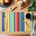 thumbnail image 2 of Colorful Stripes Placemats Set of 4, Modern Abstract Art Vertical Striped Placemats for Dining Table, Place Mats for Kitchen Tabletop, Waterproof Wipeable Dining Table Mats Set, 2 of 9