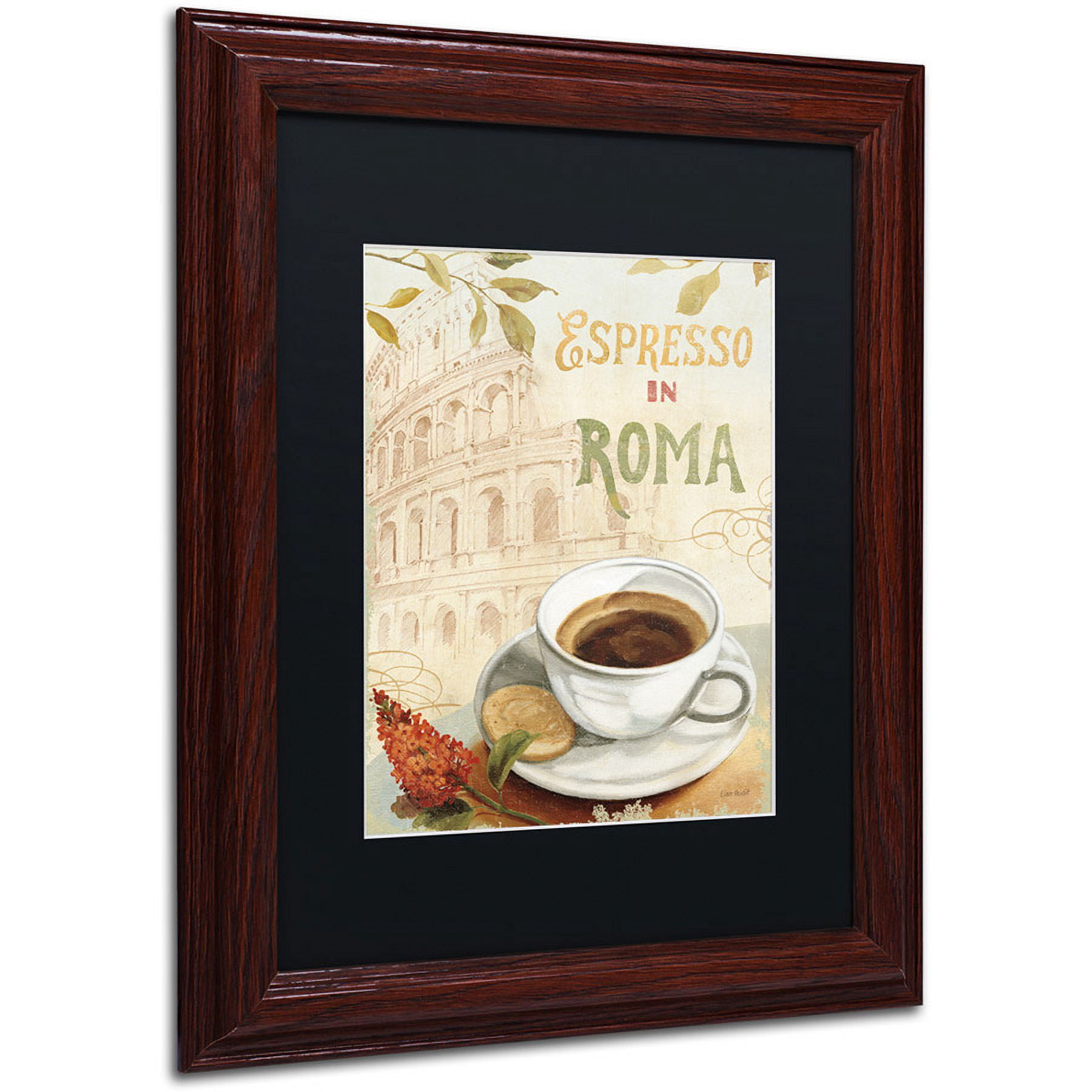 Trademark Fine Art "Cafe in Europe III" Canvas Art by Lisa Audit, Black Matte, Wood Frame
