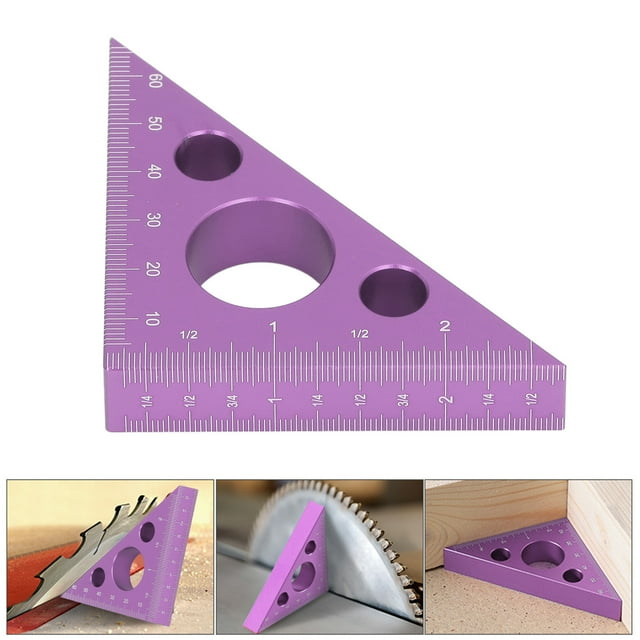 45 Degree Aluminum Alloy Angle Ruler Carpenter Square Triangle Ruler Angle Measurement Tool for Workshop Woodworking