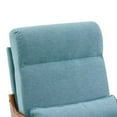 thumbnail image 5 of Living Room Chair, High Back Accent Chair with Lumbar Pillow, Linen Fabric Upholstered Armchair with Headrest for Bedroom Living Room Office, Teal, 5 of 6