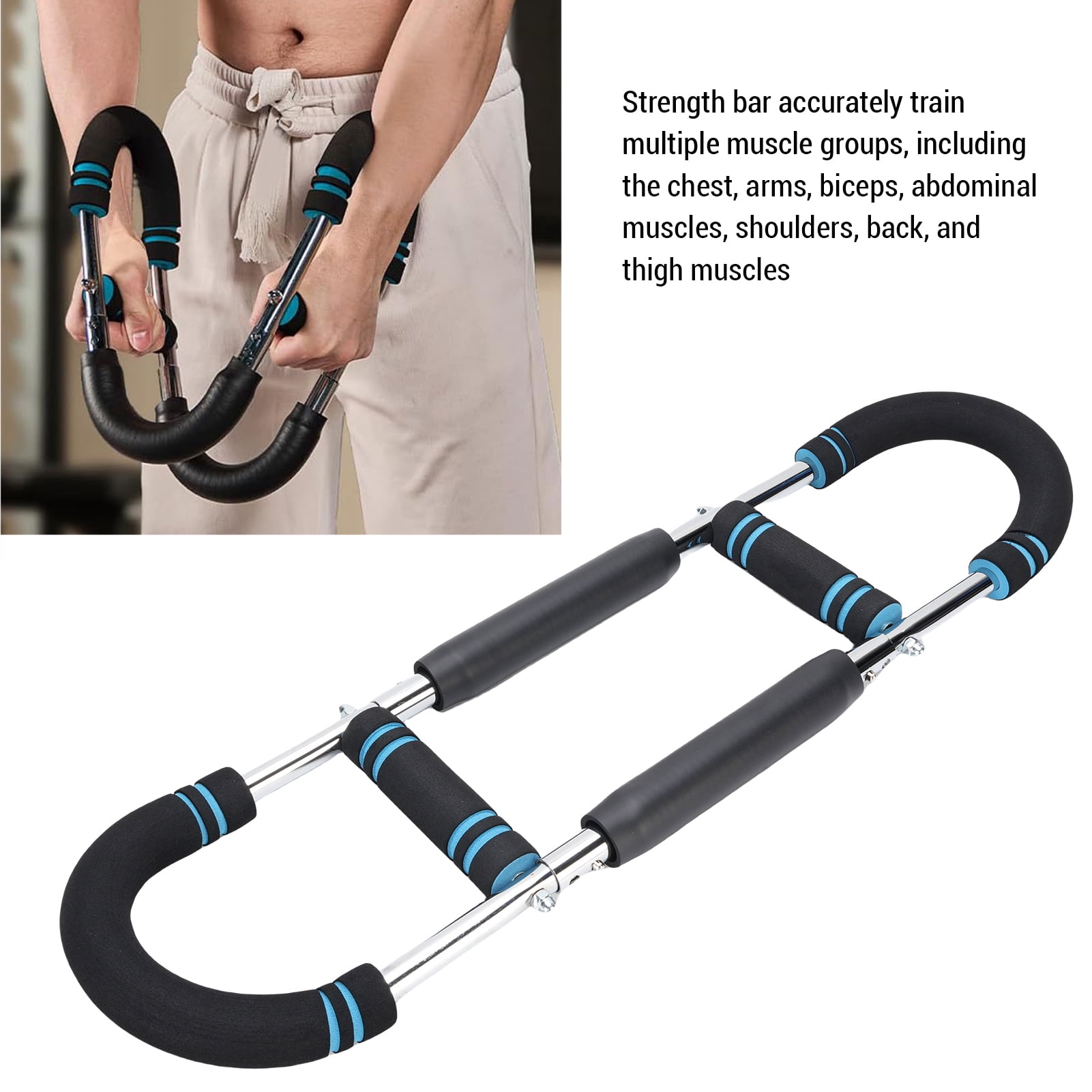 Nieyigj Twister Arm Exerciser Spring Workout Bar Forearm Triceps Chest Enhanced Strengthener Training Upper Body Machine Portable Home Gym Equipment (26.4 inches / 67 cm)