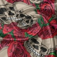 thumbnail image 5 of Ambesonne Rose Valance Pack of 2, Skulls Red Blossoms Retro, 54"X12", Vermilion Tan Green, 5 of 5