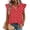 Red, variant on ASDFVBKG Ruffle Trim Tee Womens Sleeveless Soft V-Neck T Shirts Fashion Polka Dot Printed Relaxed Fit Loose Outfits Clothes Black L