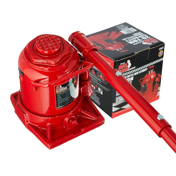 Big Red 20 Ton Hydraulic Low Profile Bottle Jack, DMT92007A, Heavy-Duty Steel