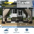 thumbnail image 3 of ALAULM 12'x14' Hardtop Gazebo, Galvanized Metal Double Roof with Brown Netting & Curtains, Sunshade for Patio, Backyard & Deck, 3 of 7