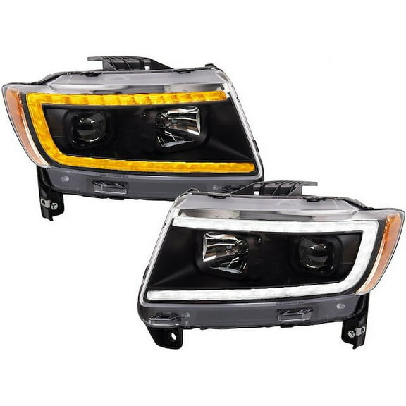 Headlight Set 2 Piece - Compatible with 2011 - 2013 Jeep Grand Cherokee 2012