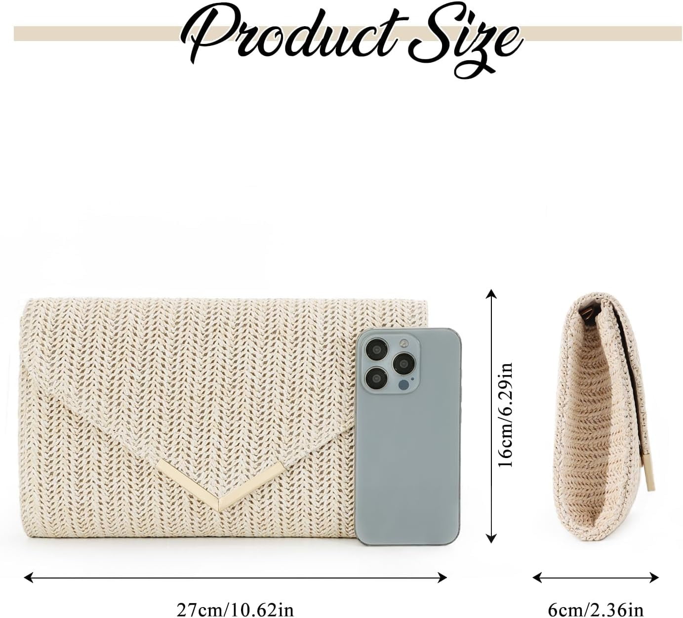 Straw Clutch Rattan Woven Summer Evening Woven Bag Beach Handbag