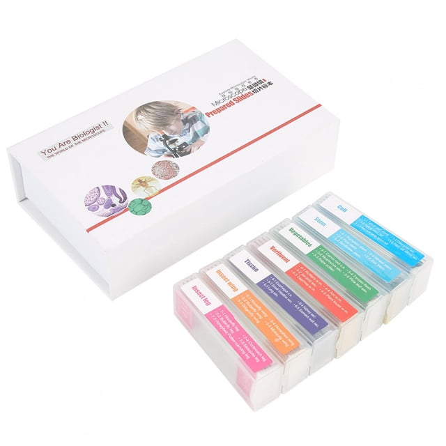Biological Prepared Slide,35pcs Biology Glass Prepared Specimens Slide Prepared Slide Rugged and Tough