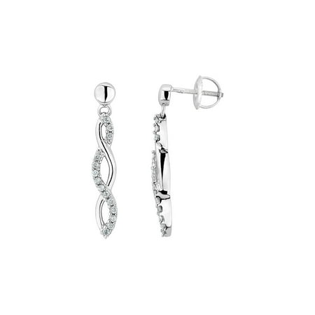 Gem And Harmony Infinity Diamond Earrings 1 4 Carat Ctw In 10k Infinity Diamond Earrings 1 4 Carat Ctw In 10k White Gold