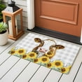 thumbnail image 5 of Bathroom Rugs 2x3 Ft, Farmhouse Cow Non Slip Area Rugs for Kitchen Bedroom Entryway, Vintage Country Sunflower Gray Plaid Washable Carpet Runner Rug Floor Mats for Bedroom Home Decor, 5 of 9
