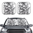 thumbnail image 2 of Gukieu Monochrome Botanical Illustration Print Car Windshield Sun Visor, Foldable Anti-UV Car Sun Visor Suitable for Vans, Trucks Car Accessories-Small, 2 of 6