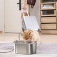 MVNSFEW Kitty Water Fountains Stainless Steel 3 2L/108oz Pet Water
