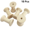 thumbnail image 2 of OUNONA Empty Wooden Spools for Sewing Use Unfinished for DIY Projects 10pcs Beige Synthic Material, 2 of 6