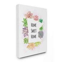 The Stupell Home Decor Collection Minnesota State Home Sweet Home Succulent Watercolor Vignette Canvas Wall Art