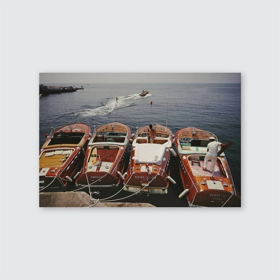 Vintage Poster - Slim Aarons Inspired Yacht Poster – Retro Glam Summer Print - Size 24x36 - Postora