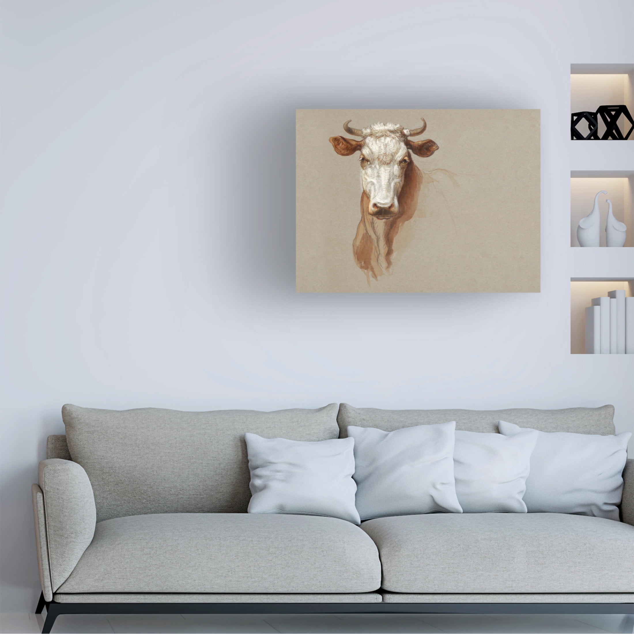 Trademark Fine Art Samuel Colman Colman Cow Portrait Study I Canvas Wall Art
