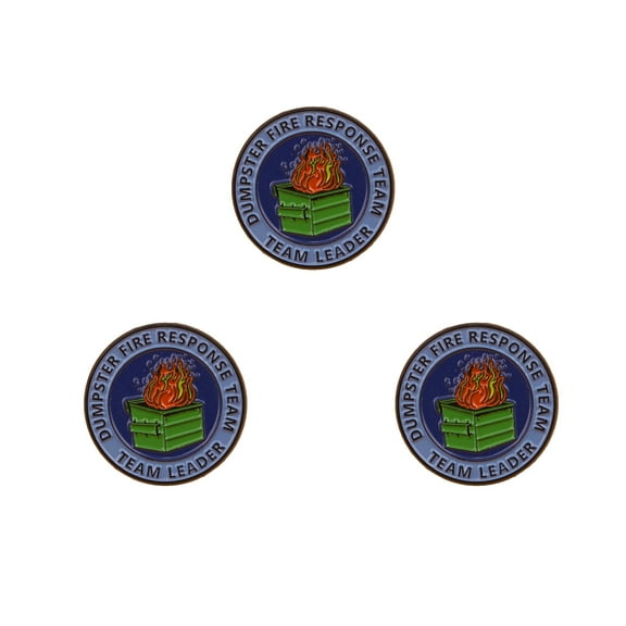 Ngardk 3Pcs Funny Dumpster Fire Response Team Pin, Dumpster Fire Enamel Pins
