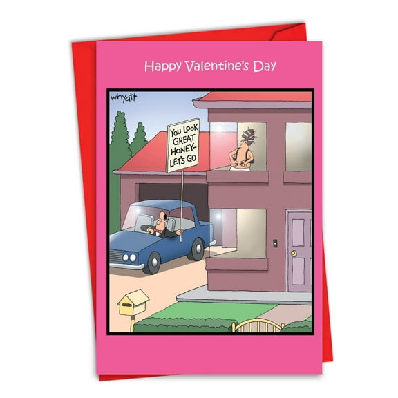 NobleWorks Funny Valentine's Day Greeting Card with 5 x 7 Inch Envelope (1 Card) Look Great Honey 2005