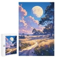 thumbnail image 3 of Jigsaw Puzzles - A Moonlit Path through A Grassy Field with Trees Under A Large Full Moon1000 PCS，Challenging Puzzle Perfect for Game Nights, 3 of 5
