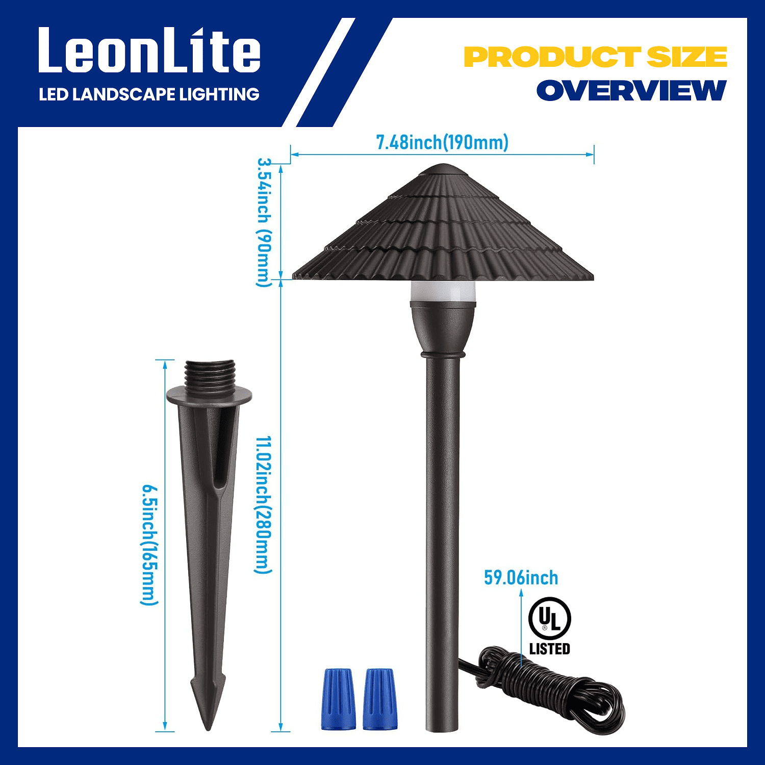 8 Pack Low Voltage Landscape Lighting, AC/DC 12-24V, Waterproof Aluminum, Outdoor LED Pathway Lights, Cool White