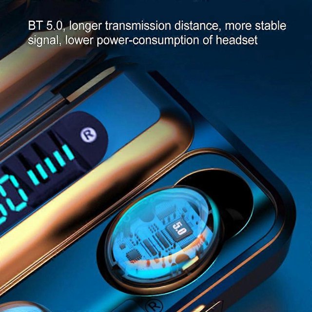 F9 BT Earphone True Wirelessly Stereo Sport Headphone LEDs Display Touching Headset Intelligent Noise Reduction Headphone