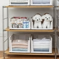 thumbnail image 5 of Folding and Stackable Storage Plastic Shelf in White Set of 4, 5 of 9