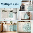 thumbnail image 6 of Coastal Corals Cabinet Dishwasher Hidden Curtains, Privacy Closet Door Curtain, Turquoise White Ocean Life Retro Beige Adhesive Dust Proof Under Sink Skirt for Bathroom Kitchen 35"x35", 6 of 8