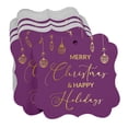 thumbnail image 3 of Inkdotpot Real Gold Foil Merry Christmas & Happy Text Tags Favor Bracket Shape Hang Pack Of 50 Paper Tags, 3 of 7