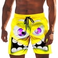 thumbnail image 4 of XIAONU Mens Graphic Print Swim Trunks Relaxed Knee-Length Drawstring Waist Quick-Dry Vibrant Beach Bottoms, 4 of 4
