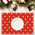 thumbnail image 2 of Winter Tree Polka Dots Placemats Set of 4, 12x18 Rustic Red Table Mat Decor, Seasonal Winter Table Decors for Christmas Dining Kitchen Holiday Party. (058), 2 of 5