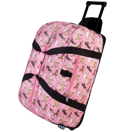 Wildkin Horses in Pink Rolling Duffel Bag