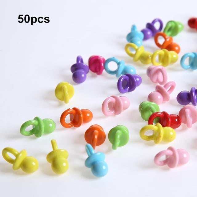 Mini chupetes de plástico para bebé relleno de recuerdo para fiesta Wdftyju de bautizo decoración de pasteles 50 Uds.