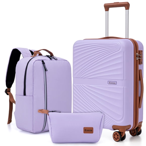 Juego de equipaje Eeeza Carry On de 3 piezas con ruedas giratorias TSA Lock