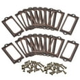 thumbnail image 1 of Unique Bargains 70x33mm Drawer Tag Label Metal Label Holder File Tag Frames Copper Tone 30 Pack, 1 of 6