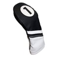 thumbnail image 4 of Golf Headcover Black and White Vintage Leather Style Driver Head Cover Fits 460cc Drivers, 4 of 5