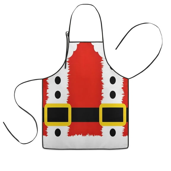 Red Christmas Santa Costume Pattern Kids Aprons for Girls and Boys,Adjustable Neck Strap Toddler Aprons for Kids Cooking Baking