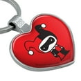 thumbnail image 2 of Harley Quinn Cute Chibi Character Keychain Heart Love Metal Key Chain Ring, 2 of 8