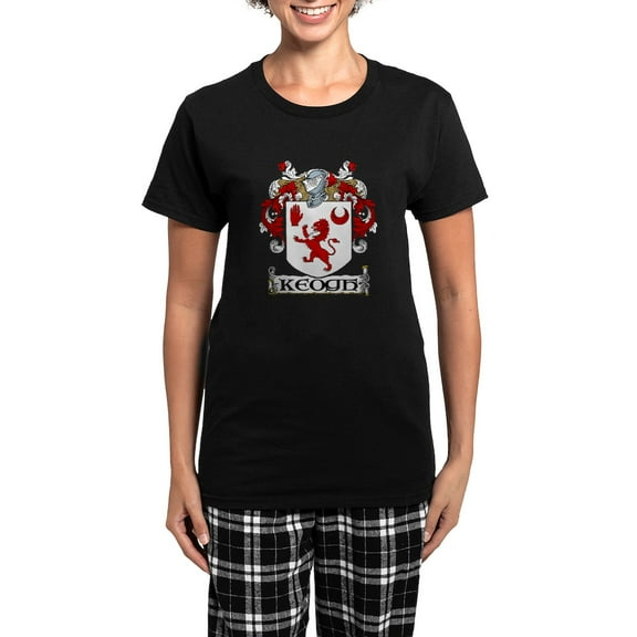 CafePress - Keogh Coat Of Arms Women's Dark Pajamas - Women's Short Sleeve Print T-Shirt and Pants Dark Cotton Pajama Set
